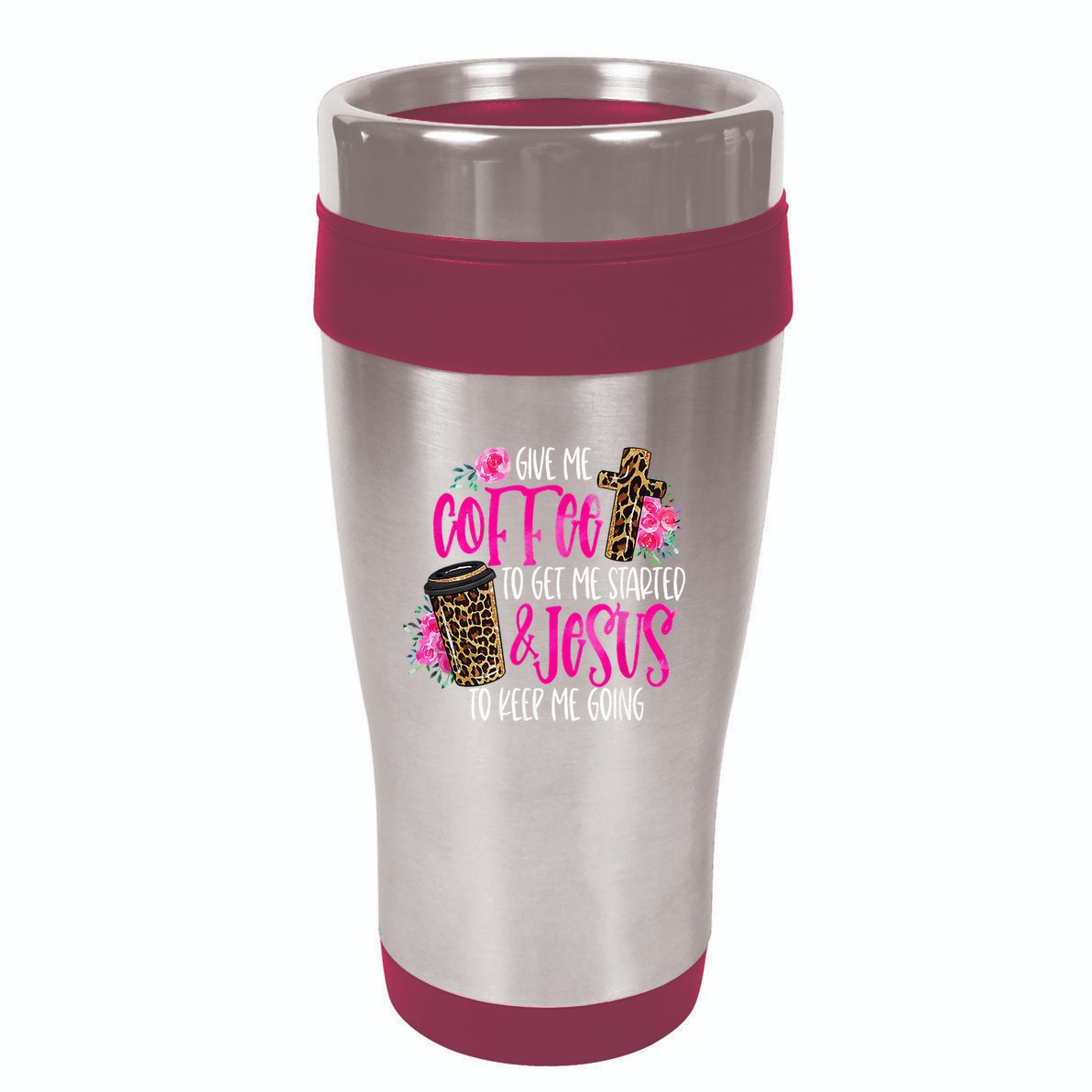 Coffee And Jesus Misses Plus Size Teacher 16oz Travel Tumbler