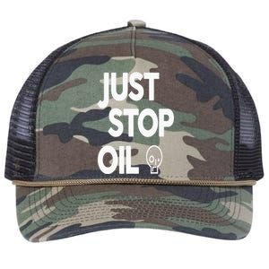 Climate Action Just Stop Oil Just Stop Oil Retro Rope Trucker Hat Cap