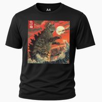 Catzilla Attacking Japan Funny Cute Cat Anime Style Cooling Performance Crew T-Shirt