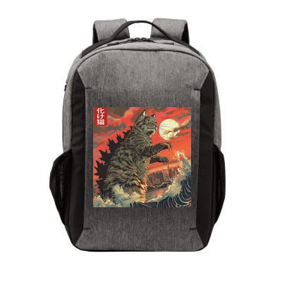 Catzilla Attacking Japan Funny Cute Cat Anime Style Vector Backpack