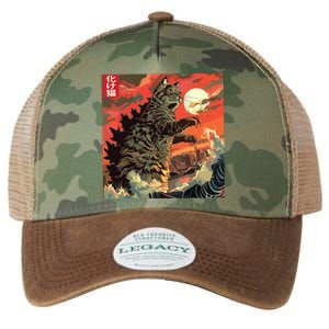 Catzilla Attacking Japan Funny Cute Cat Anime Style Legacy Tie Dye Trucker Hat