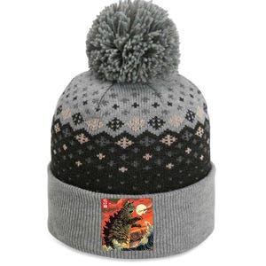 Catzilla Attacking Japan Funny Cute Cat Anime Style The Baniff Cuffed Pom Beanie