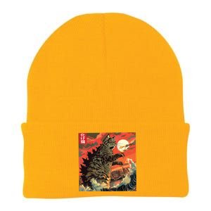 Catzilla Attacking Japan Funny Cute Cat Anime Style Knit Cap Winter Beanie