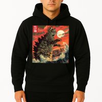 Catzilla Attacking Japan Funny Cute Cat Anime Style Hoodie