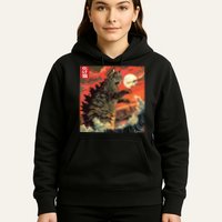 Catzilla Attacking Japan Funny Cute Cat Anime Style Hoodie