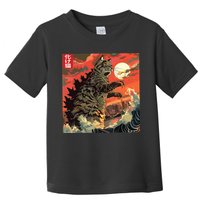 Catzilla Attacking Japan Funny Cute Cat Anime Style Toddler T-Shirt