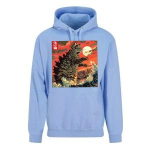 Catzilla Attacking Japan Funny Cute Cat Anime Style Unisex Surf Hoodie