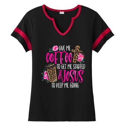 Coffee And Jesus  Womens Misses Unisex Plus Size Teacher Ladies Halftime Notch Neck Tee