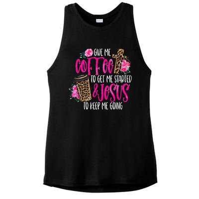 Coffee And Jesus  Womens Misses Unisex Plus Size Teacher Ladies PosiCharge Tri-Blend Wicking Tank