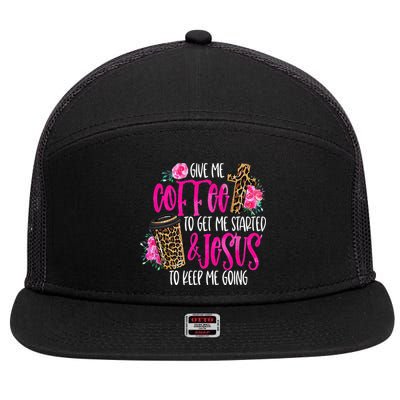 Coffee And Jesus  Womens Misses Unisex Plus Size Teacher 7 Panel Mesh Trucker Snapback Hat