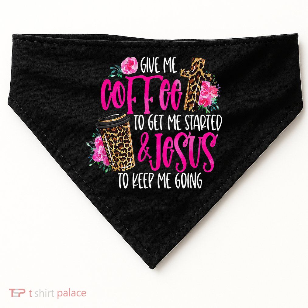 Coffee And Jesus  Womens Misses Unisex Plus Size Teacher USA-Made Doggie Bandana