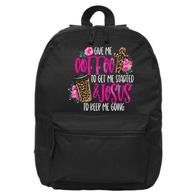 Coffee And Jesus  Womens Misses Unisex Plus Size Teacher 16 in Basic Backpack