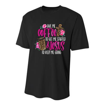 Coffee And Jesus  Womens Misses Unisex Plus Size Teacher Youth Performance Sprint T-Shirt