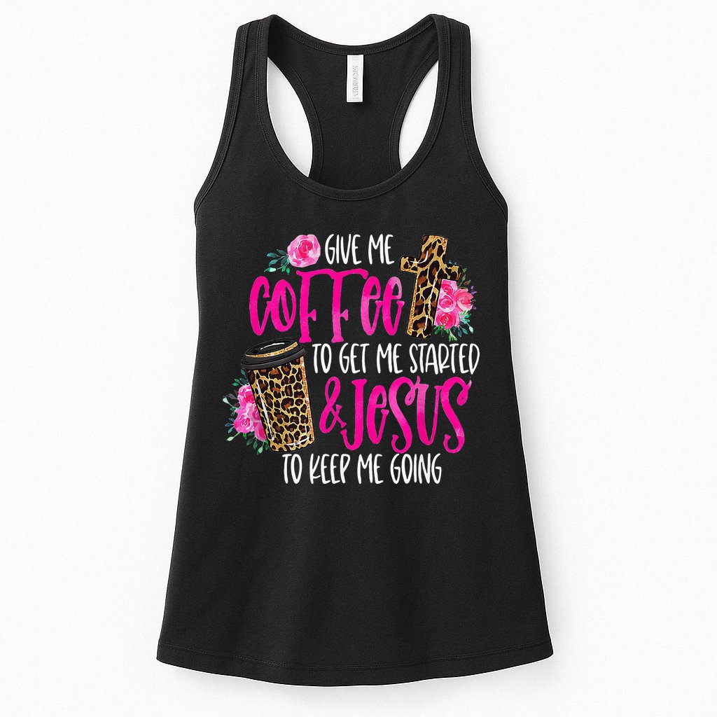 Coffee And Jesus  Womens Misses Unisex Plus Size Teacher Womens Tank Top