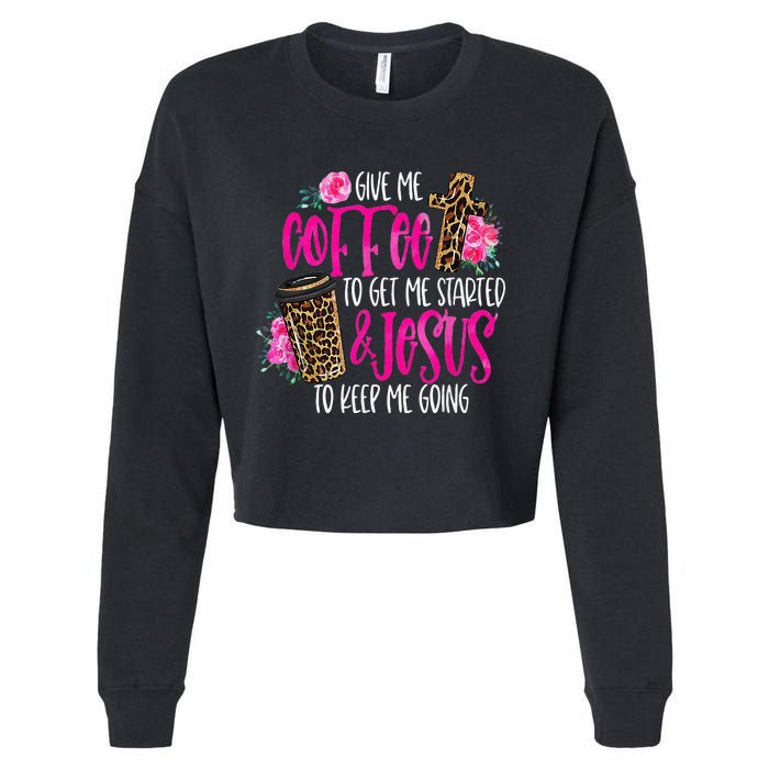 Coffee And Jesus  Womens Misses Unisex Plus Size Teacher Cropped Pullover Crew