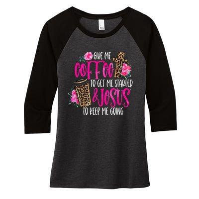 Coffee And Jesus  Womens Misses Unisex Plus Size Teacher Women's Tri-Blend 3/4-Sleeve Raglan Shirt