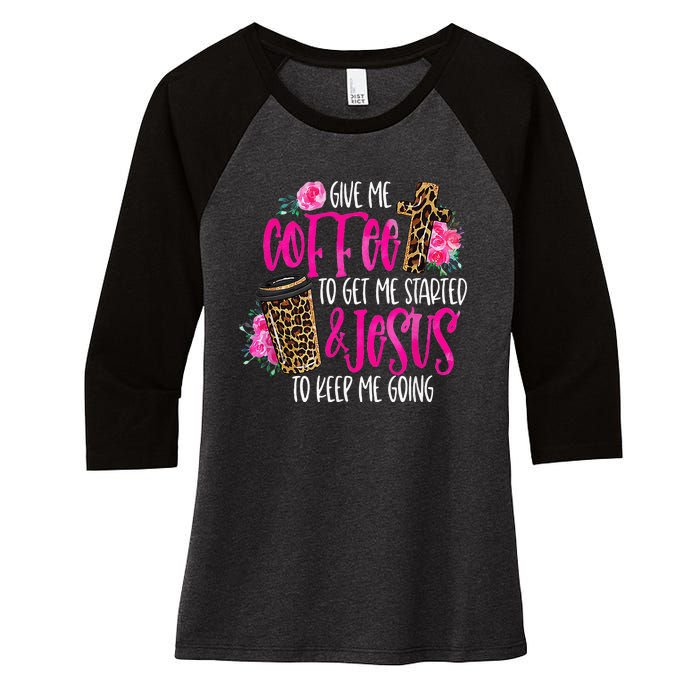 Coffee And Jesus  Womens Misses Unisex Plus Size Teacher Women's Tri-Blend 3/4-Sleeve Raglan Shirt