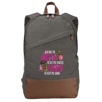 Coffee And Jesus  Womens Misses Unisex Plus Size Teacher Cotton Canvas Backpack