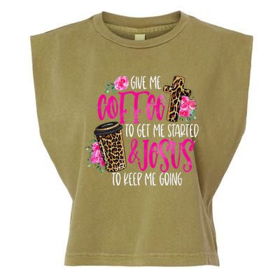 Coffee And Jesus  Womens Misses Unisex Plus Size Teacher Garment-Dyed Women's Muscle Tee