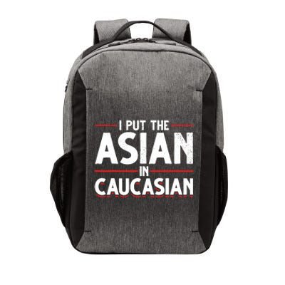 Caucasian Asian Joke Asian I Put The Asian In Caucasian Vector Backpack