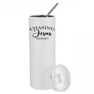 Chasing And Jesus Funny Chasing Jesus And Gift Stainless Steel Tumbler