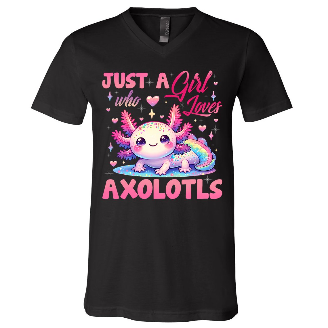 Cute Axolotl Just A Girl Who Loves Axolotls 2 V-Neck T-Shirt