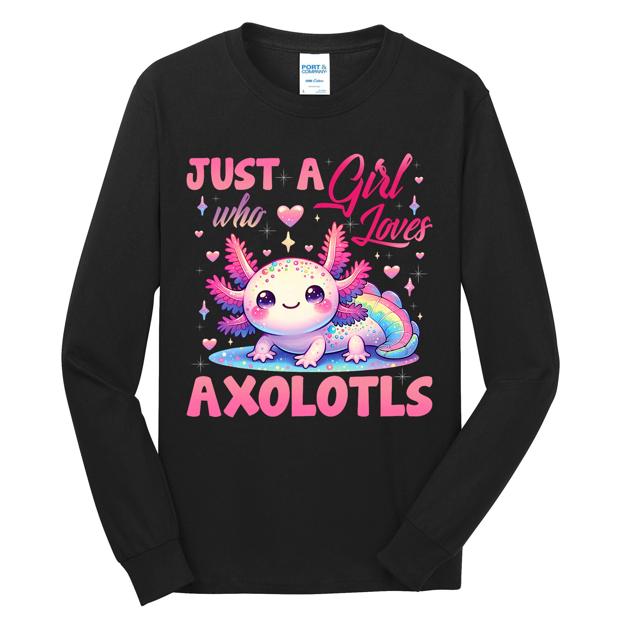 Cute Axolotl Just A Girl Who Loves Axolotls 2 Tall Long Sleeve T-Shirt