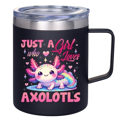 Cute Axolotl Just A Girl Who Loves Axolotls 2 12oz Stainless Steel Coffee Mug