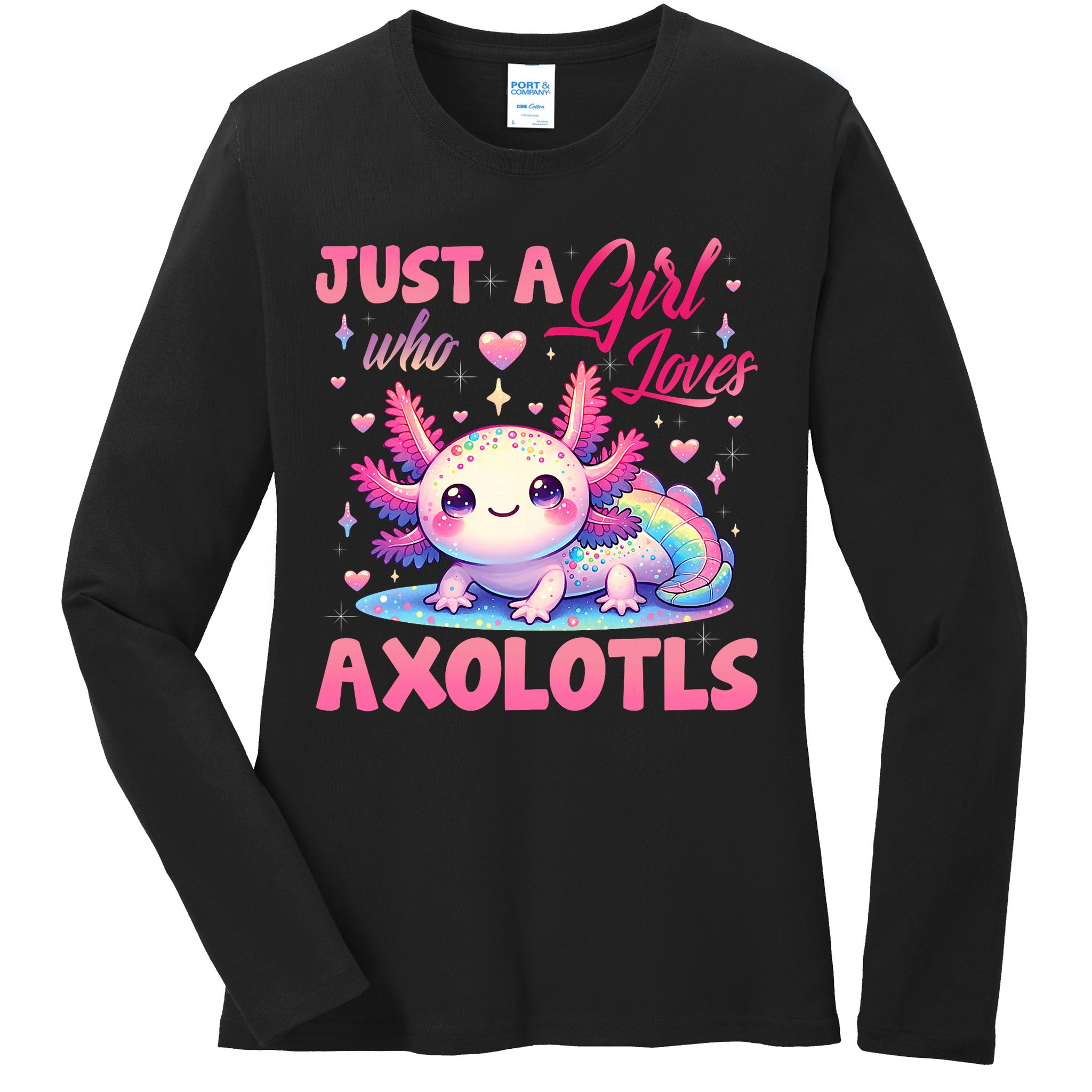Cute Axolotl Just A Girl Who Loves Axolotls 2 Ladies Long Sleeve Shirt