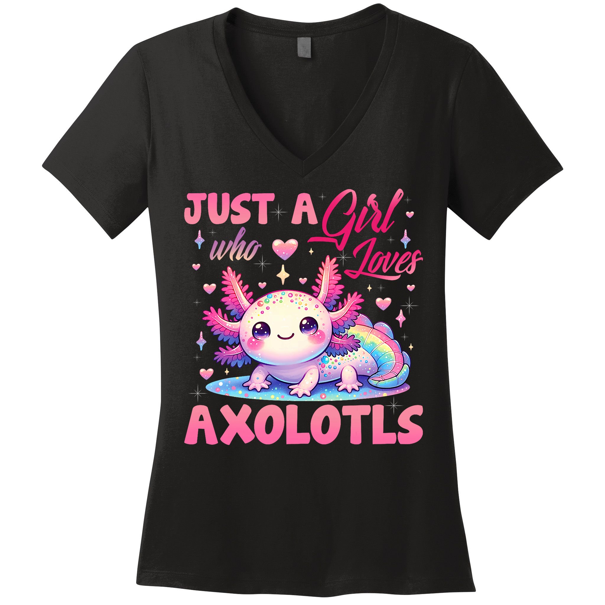 Cute Axolotl Just A Girl Who Loves Axolotls 2 Women's V-Neck T-Shirt