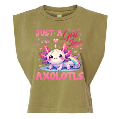 Cute Axolotl Just A Girl Who Loves Axolotls 2 Garment-Dyed Women's Muscle Tee