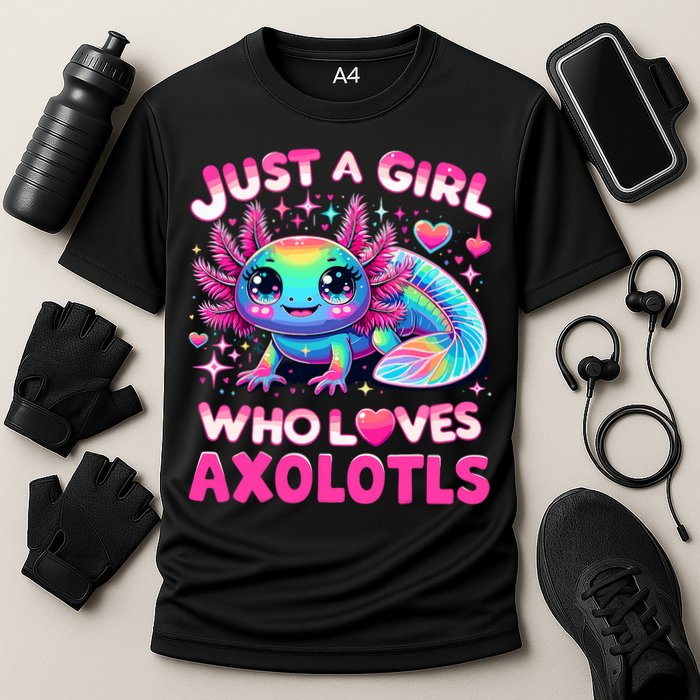 Cute Axolotl Just A Girl Who Loves Axolotls Cooling Performance Crew T-Shirt