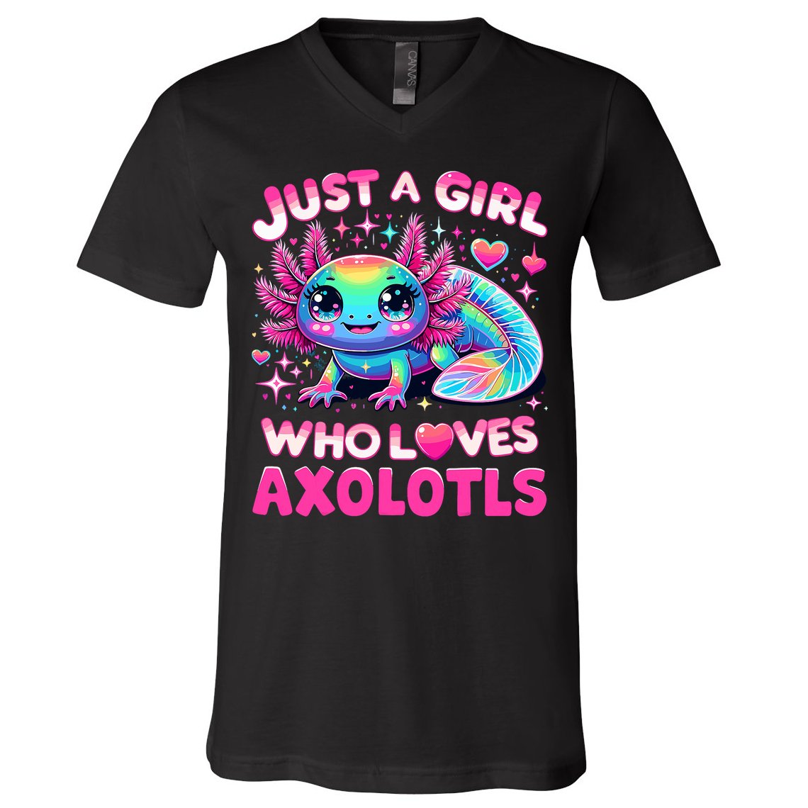 Cute Axolotl Just A Girl Who Loves Axolotls V-Neck T-Shirt