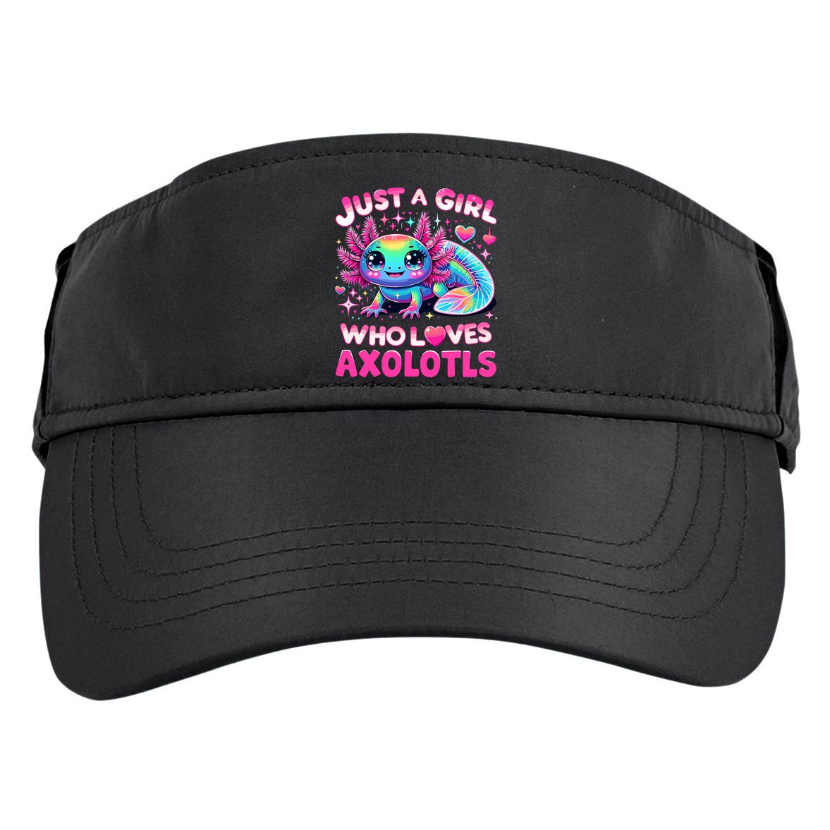 Cute Axolotl Just A Girl Who Loves Axolotls Adult Drive Performance Visor