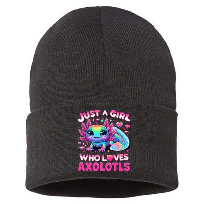 Cute Axolotl Just A Girl Who Loves Axolotls Sustainable Knit Beanie