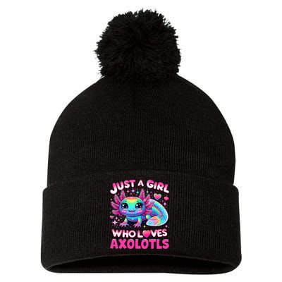Cute Axolotl Just A Girl Who Loves Axolotls Pom Pom 12in Knit Beanie