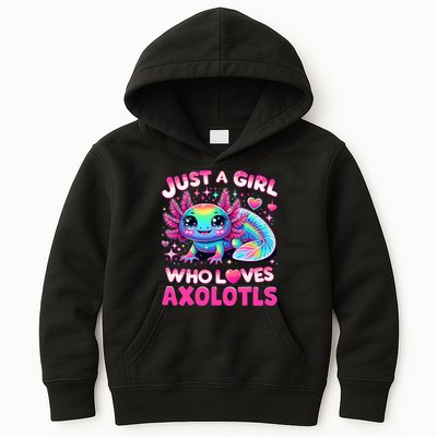 Cute Axolotl Just A Girl Who Loves Axolotls Kids Hoodie