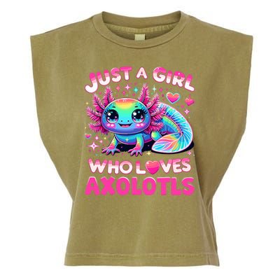 Cute Axolotl Just A Girl Who Loves Axolotls Garment-Dyed Women's Muscle Tee