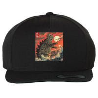 Catzilla Attacking Japan Funny Cute Cat Anime Style Wool Snapback Cap