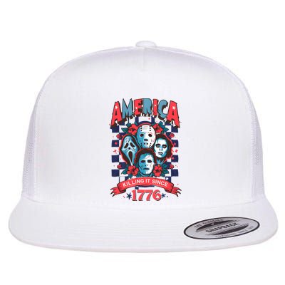 Checkered America Killing It Since 1776 Flat Bill Trucker Hat