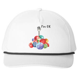 Crochet And Knitting Im Ok Snapback Five-Panel Rope Hat