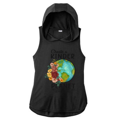 Create A Kinder Planet Earth Day Meaningful Gift Save Our Home Gift Ladies PosiCharge Tri-Blend Wicking Draft Hoodie Tank