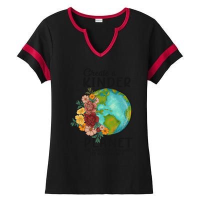 Create A Kinder Planet Earth Day Meaningful Gift Save Our Home Gift Ladies Halftime Notch Neck Tee