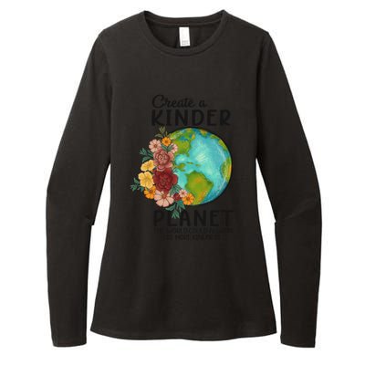 Create A Kinder Planet Earth Day Meaningful Gift Save Our Home Gift Womens CVC Long Sleeve Shirt