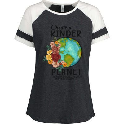 Create A Kinder Planet Earth Day Meaningful Gift Save Our Home Gift Enza Ladies Jersey Colorblock Tee