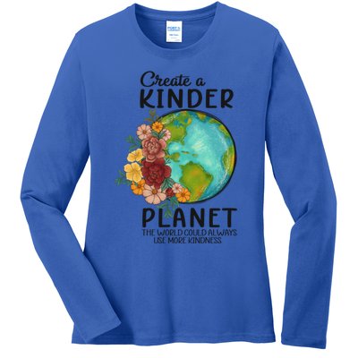 Create A Kinder Planet Earth Day Meaningful Gift Save Our Home Gift Ladies Long Sleeve Shirt