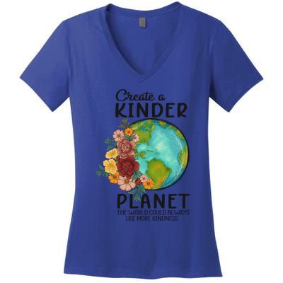 Create A Kinder Planet Earth Day Meaningful Gift Save Our Home Gift Women's V-Neck T-Shirt