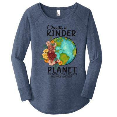 Create A Kinder Planet Earth Day Meaningful Gift Save Our Home Gift Women's Perfect Tri Tunic Long Sleeve Shirt