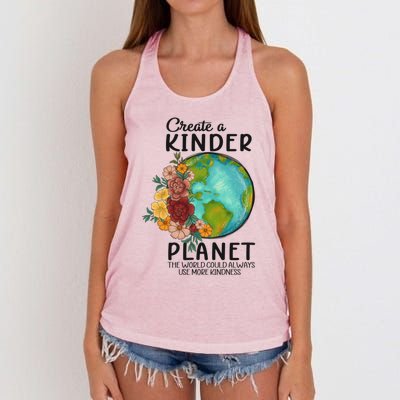 Create A Kinder Planet Earth Day Meaningful Gift Save Our Home Gift Women's Knotted Racerback Tank