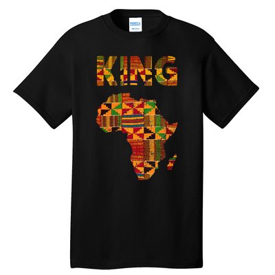 Cool African King Design Kente Cloth Africa Ghana Kids Men Tall T-Shirt